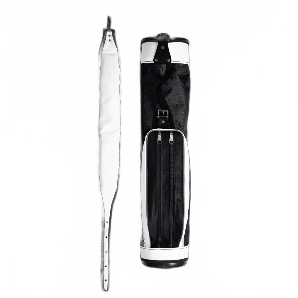 Jones Original Lightweight Golf Carry Bag - Black/White Water-Resistant Nylon