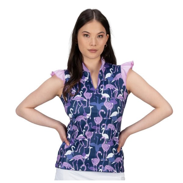 Lopez Flamingo Sleeveless Polo