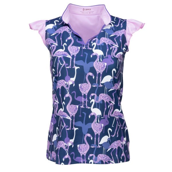 Lopez Flamingo Sleeveless Polo