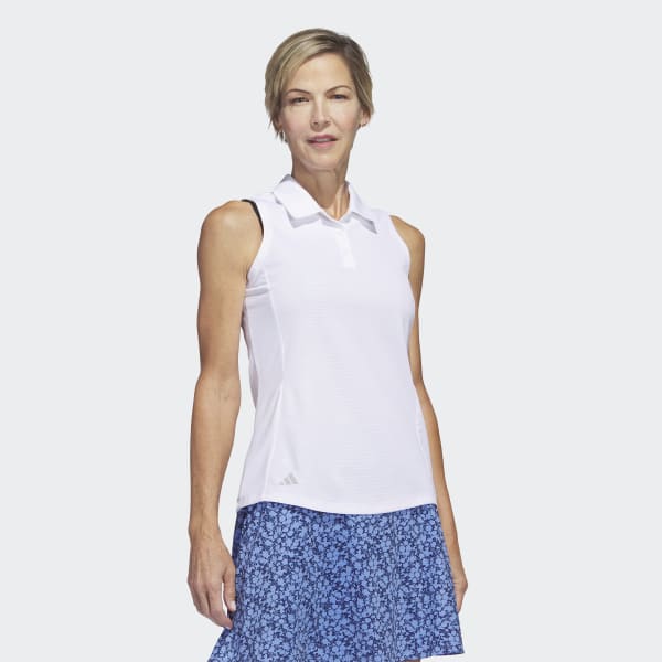 Adidas Texture Sleeveless Golf Polo Shirt - Niagara Golf Warehouse ADIDAS Women's Golf Shirt