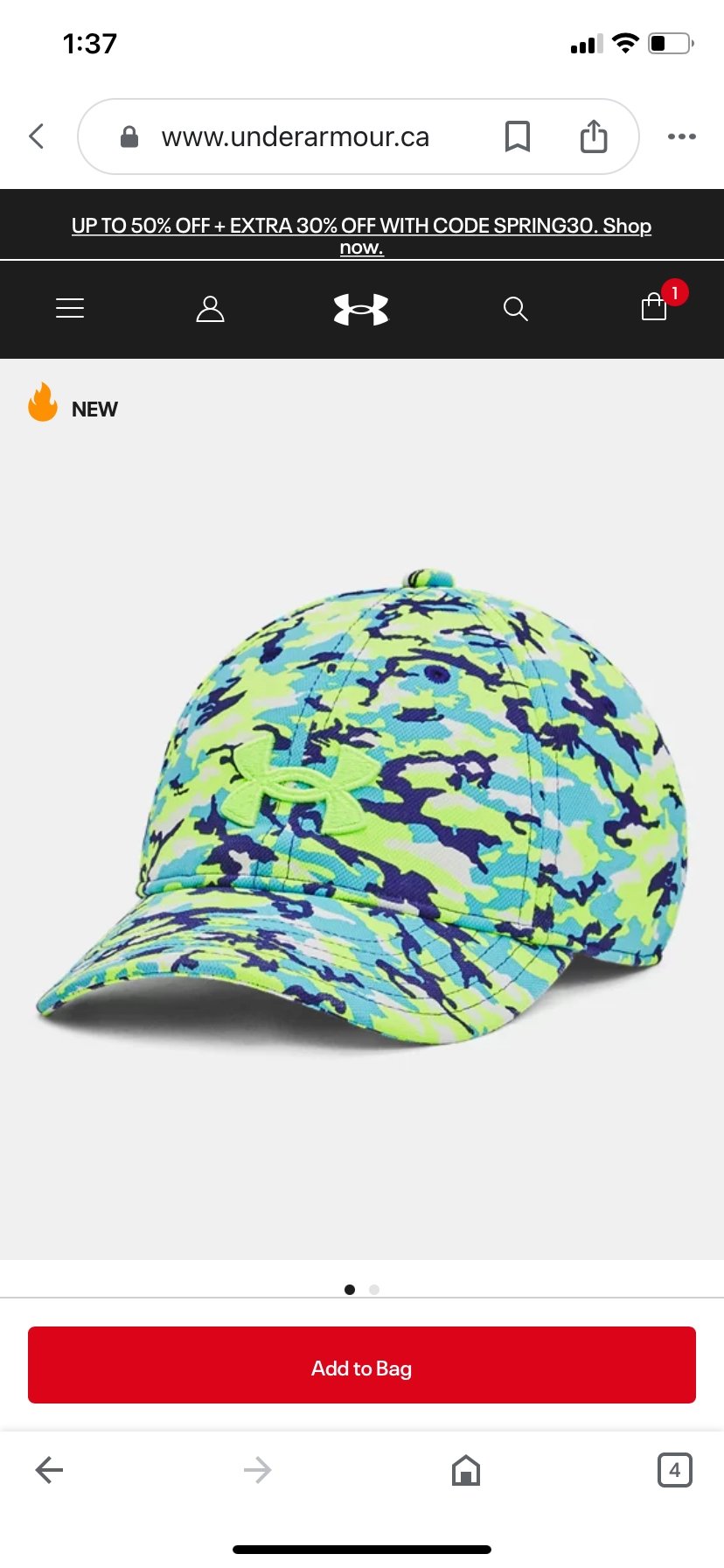 UA Youth Blitzing Adjustable Cap